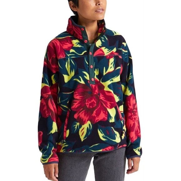Burton Jackets & Blazers - Burton WOMEN'S HEARTH FLEECE FLORAL PULLOVER Size"S" Various Color Ski-Climbing